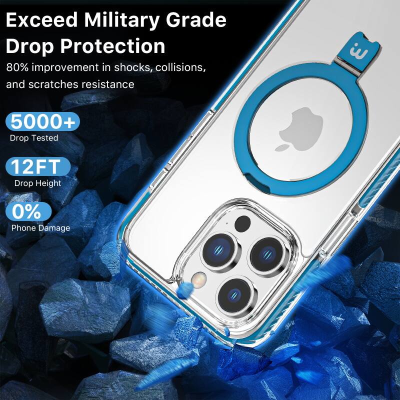 Exceed Military Grade Drop Protection
80% improvement in shocks, collisions, and scratches resistance
5000+ Drop Tested
12FT Drop Height
0% Phone Damage