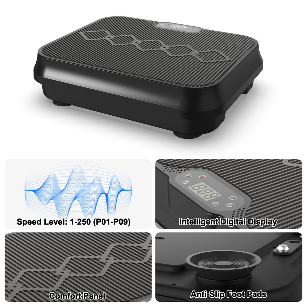 F727 N  
Speed Level: 1-250 (P01-P09)  
888 Intelligent Digital Display  
Comfort Panel  
Anti-Slip Foot Pads