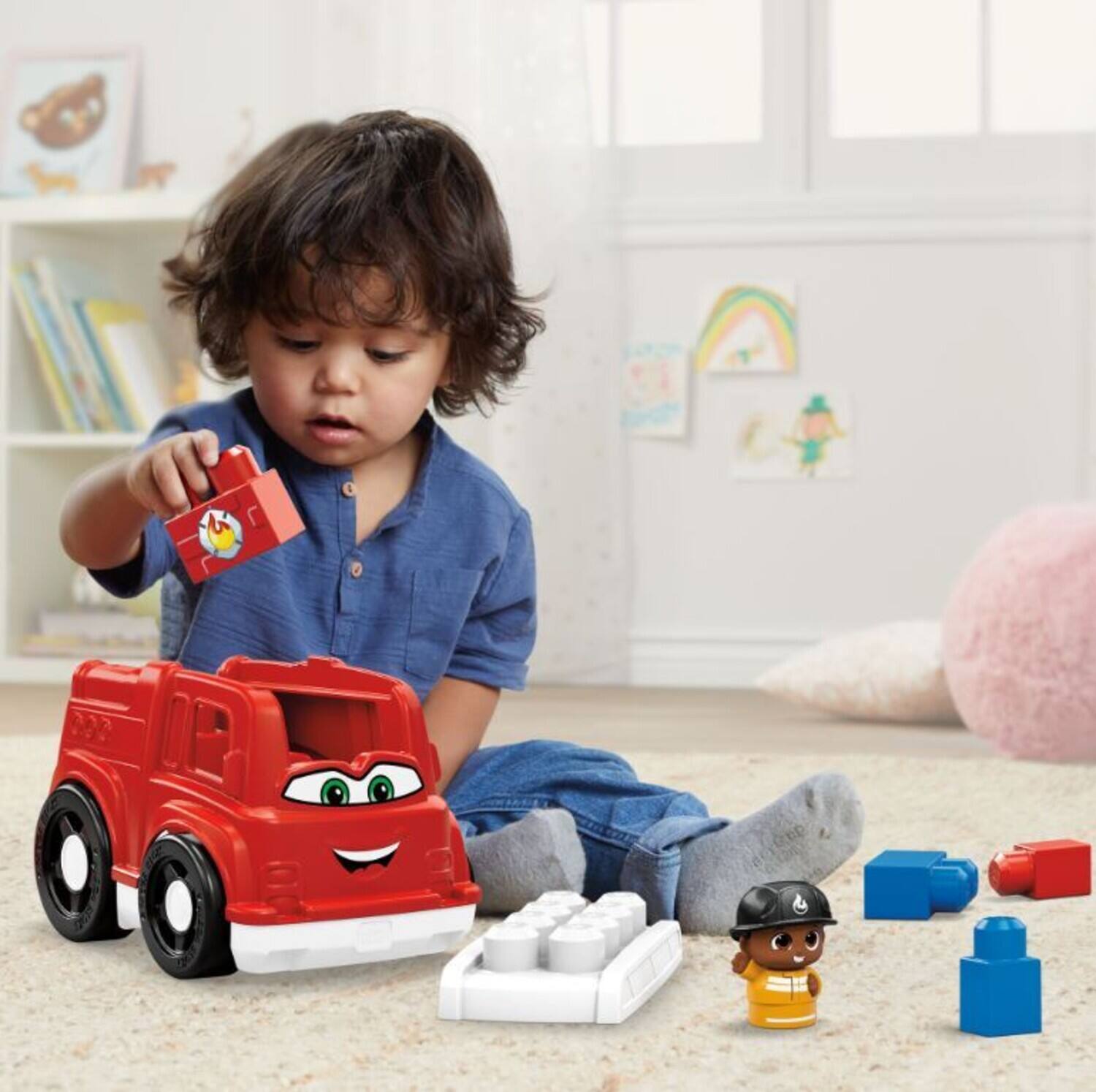 Alt View 3. Mega Bloks - MEGA BLOKS - 'Lil Vehicles Freddy Firetruck, 6 Piece Toddler Buiding Toy Set   - Collectibles - Multicolor.