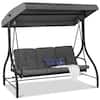 Front. Best Choice Products - Best Choice Products 3-Seat Outdoor Converting Canopy Swing Glider Patio Hammock w/ Removable Cushions - Gray - Gray.