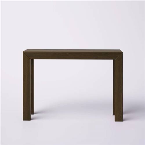 Front. SlickBlue - Modern Solid Wood Sofa Table with Clean Accent Design - Dark Brown.