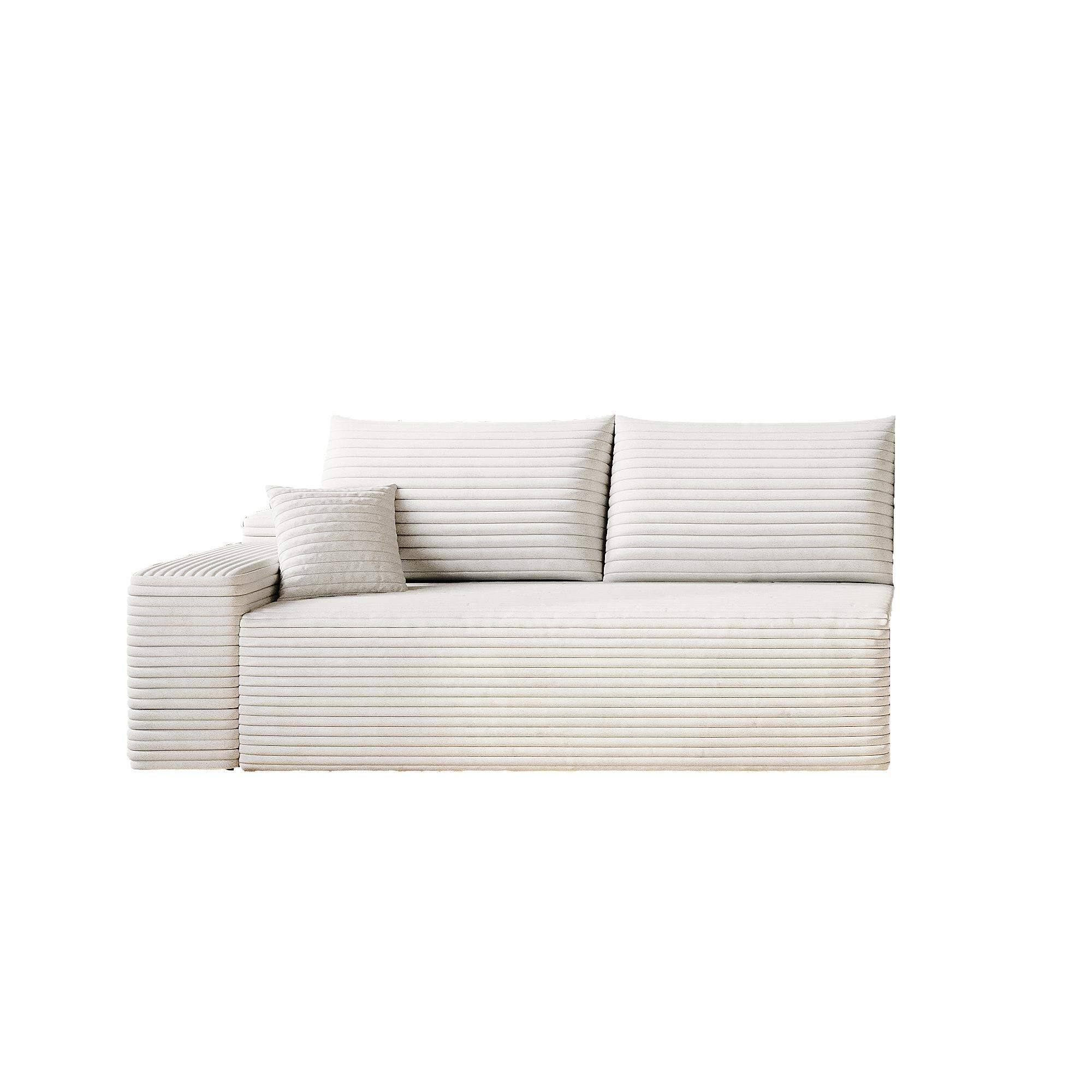 Front. Roomtec - Cloud Boneless Convertible Sleeper Chaise Sofa for Living Room Modular Sectional Sofa - White.