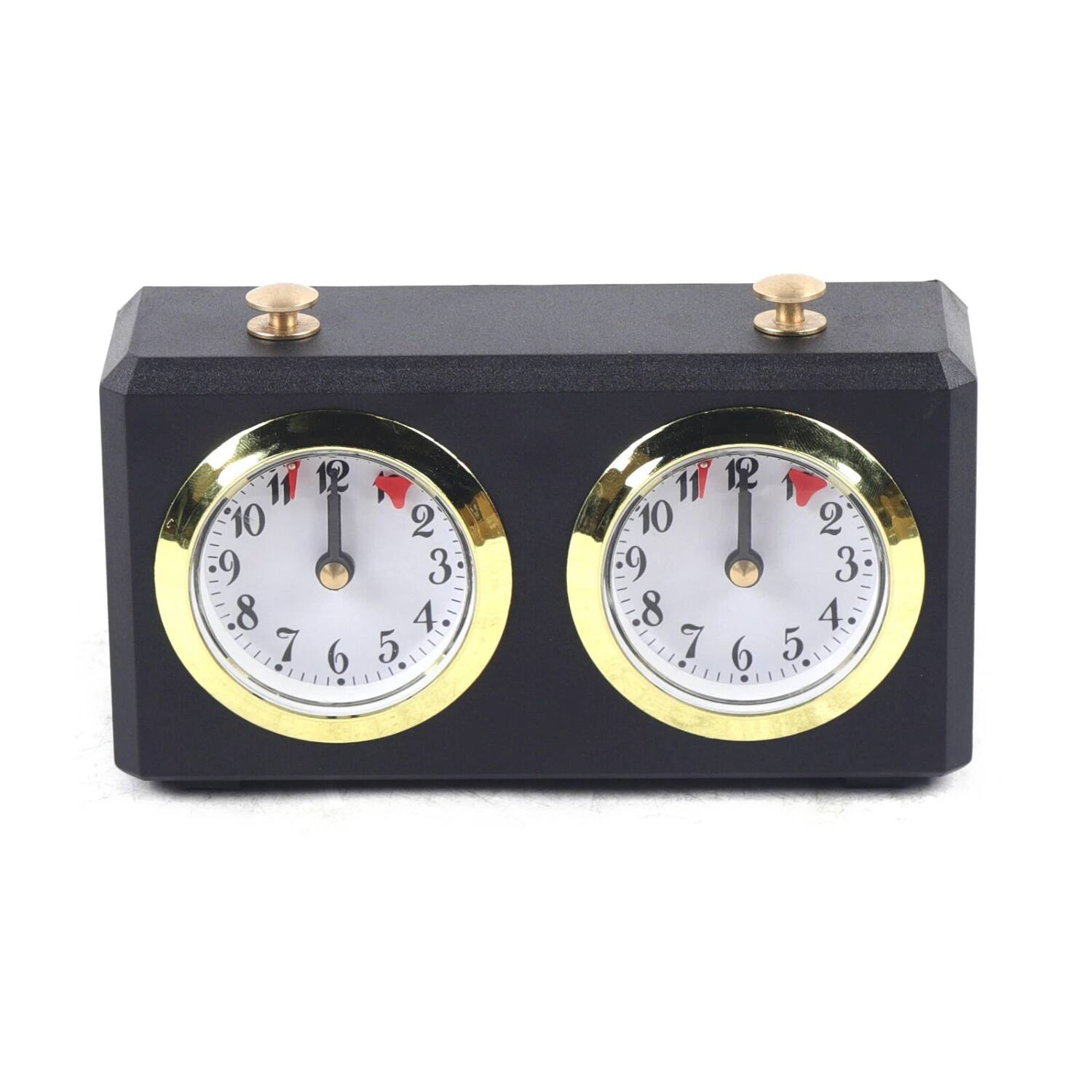 Front. Stock Preferred - Mechanical Analog Chess Clock Timer - Black.