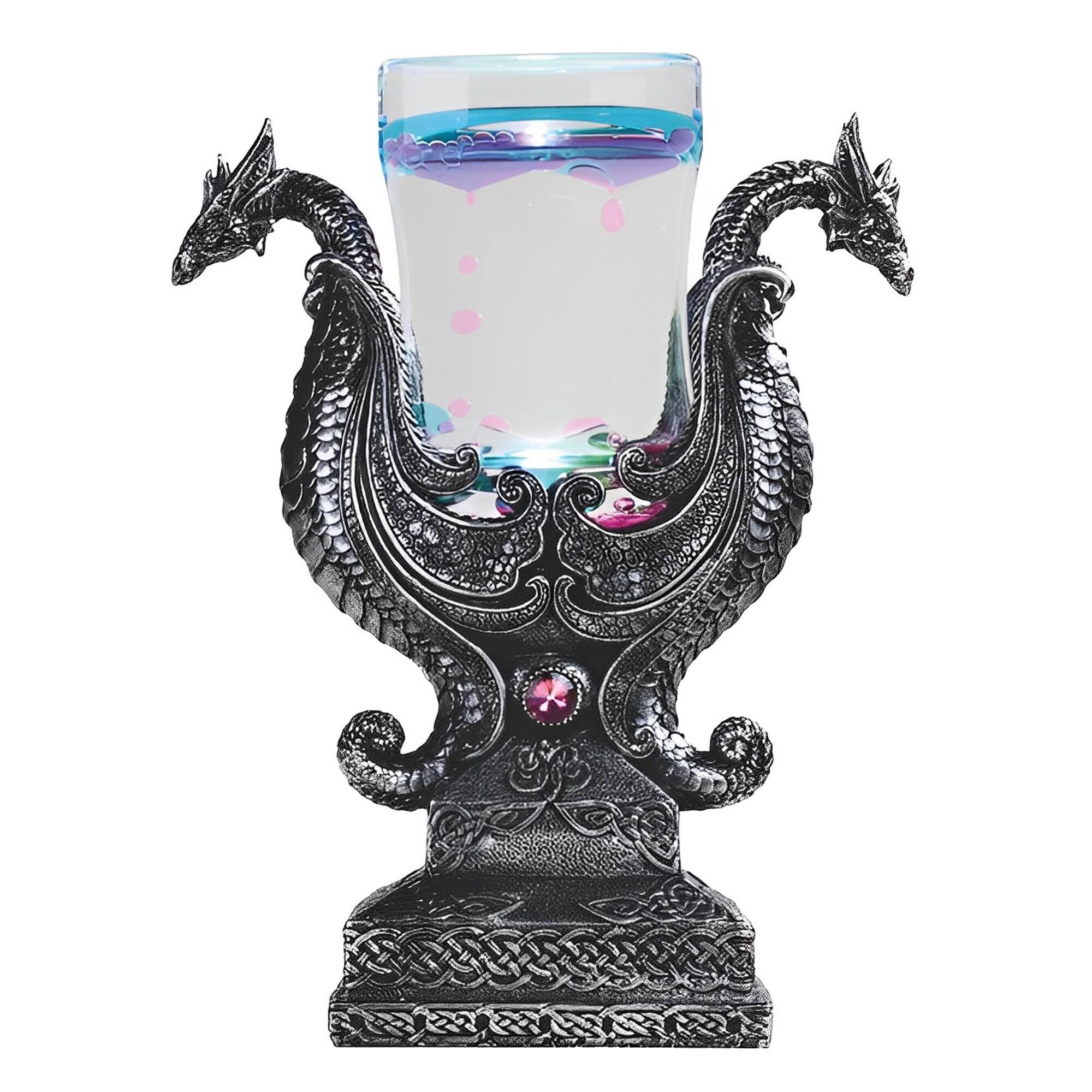 FC Design - 10.75"H 2 Dragon with Lava Timer Figurine Statue Office/Computer Desk Tabletop Medieval Gaming Home Decor Gift - Multi-Color