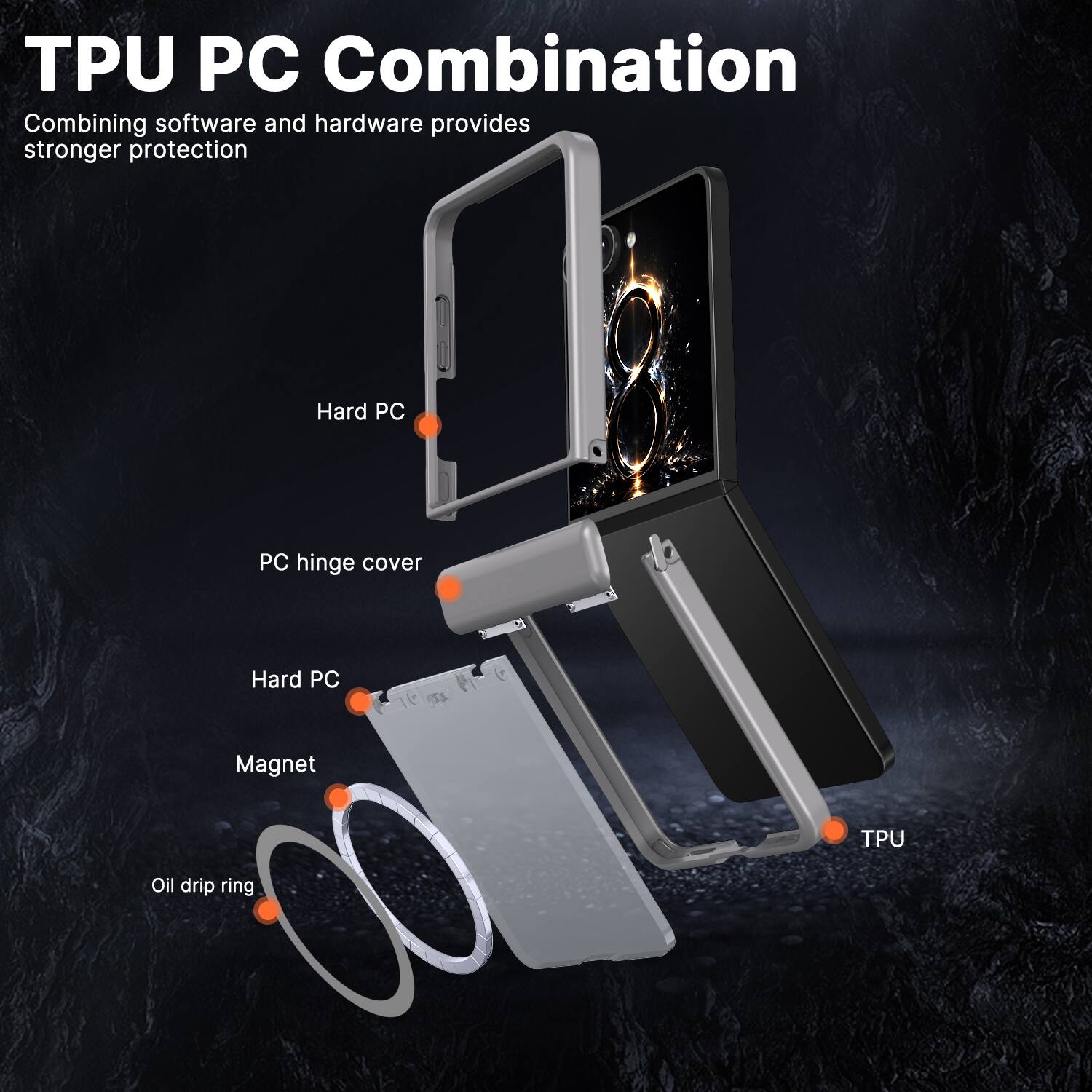Dteck Rugged Magnetic Case For Samsung Galaxy Z Flip8 Shockproof Matte ...