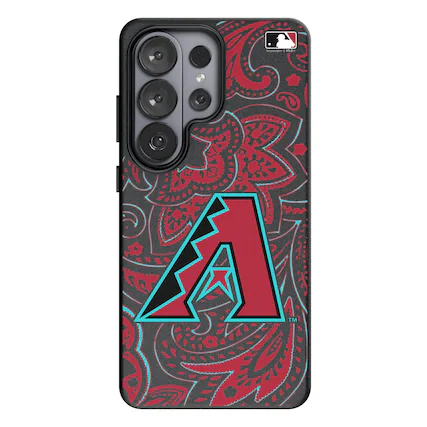 Front. Keyscaper - Arizona Diamondbacks Paisley Galaxy Magnetic Bump Case - S25 - Black.