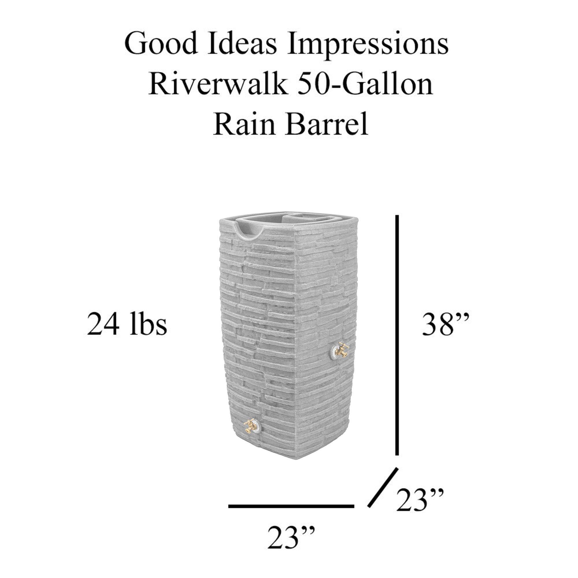 Good Ideas Impressions Riverwalk 50-Gallon Rain Barrel 24 lbs 38" x 23"