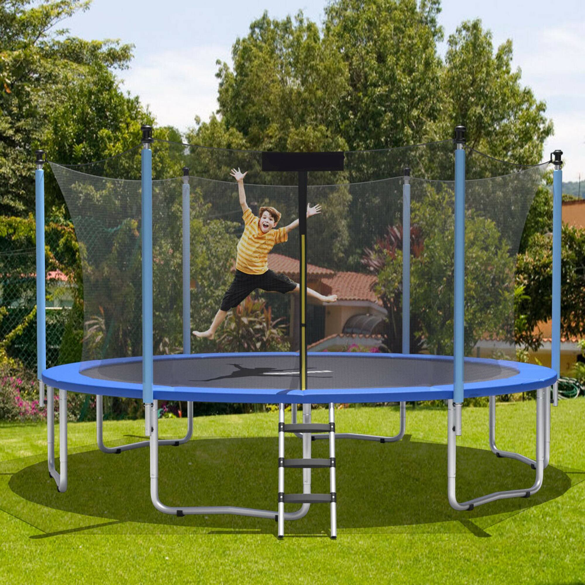 Alt View 1. Gymax - Gymax 12FT Trampoline Replacement Safety Pad Bounce Frame Waterproof Spring Cover Blue - Blue.