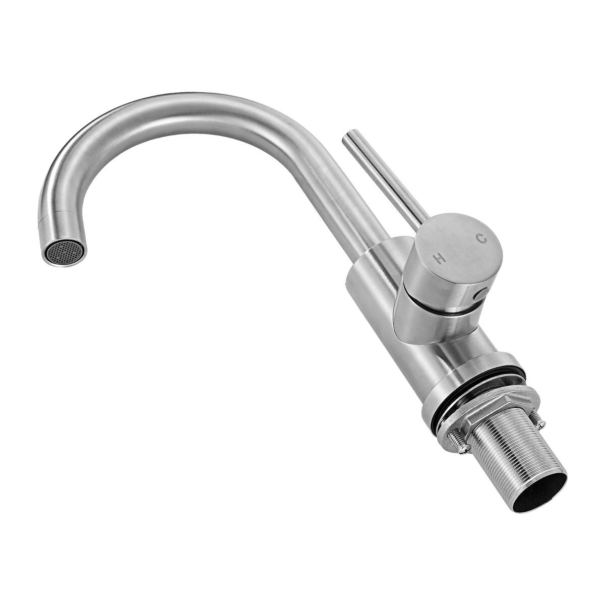 Alt View 2. Ropilly - Ropilly Single Handle Kitchen Faucet, Brushed Nickel Sink Faucet with High Arc Spout for Kitchen Bathroom RV Bar Sink - Silver.