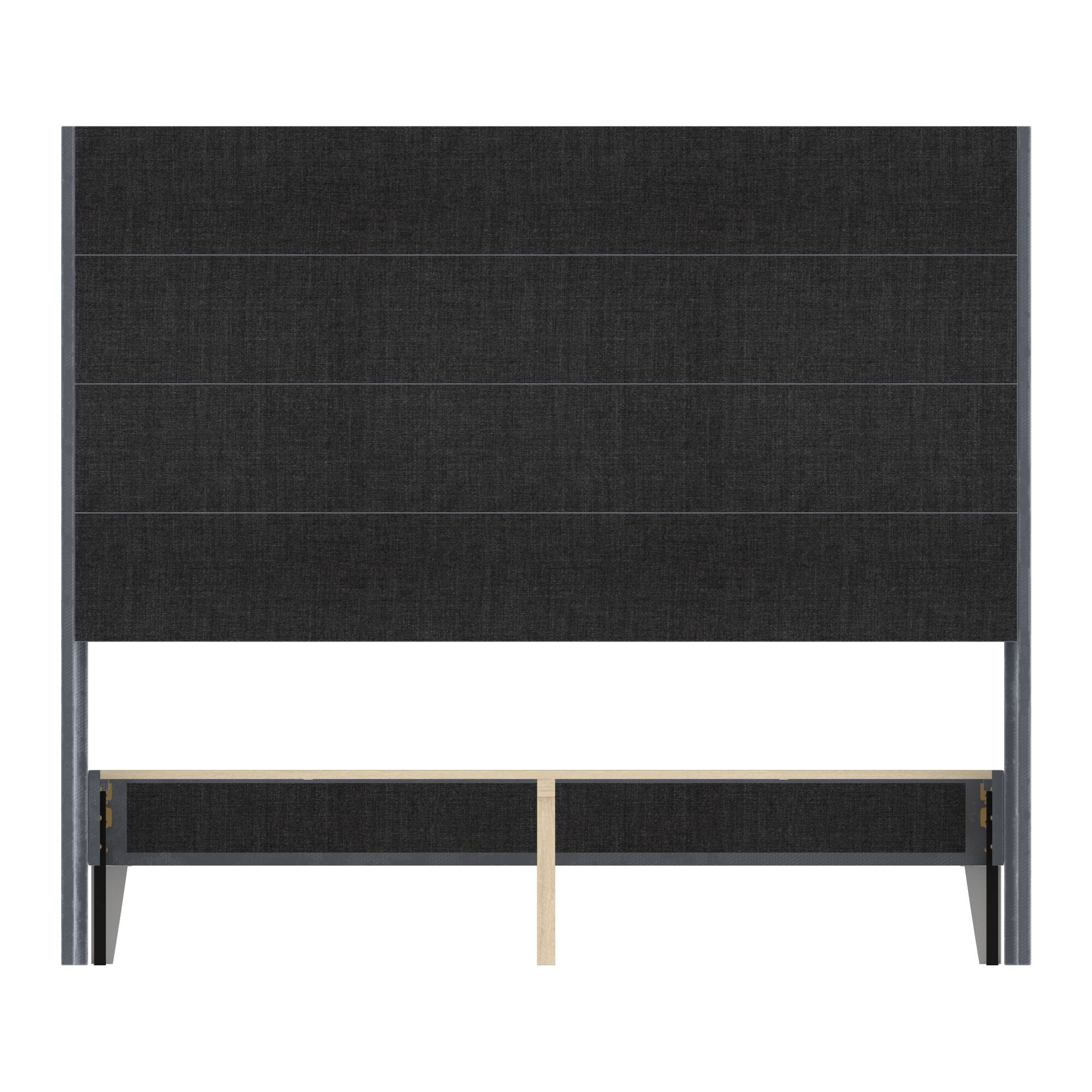 Back. Famapy - Famapy Upholstered Bed Frame - Thickened Slats, Stable Support, Soft Headboard - Blue.