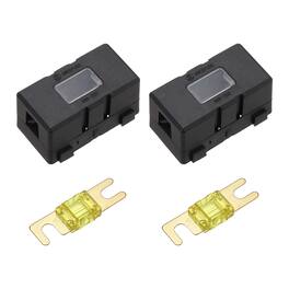 Unique Bargains - 2pcs 200A 125V ANL Fuse Holder Kit, 20A Fuse Inline Block Box for Automotive Marine Audio Video System - Yellow