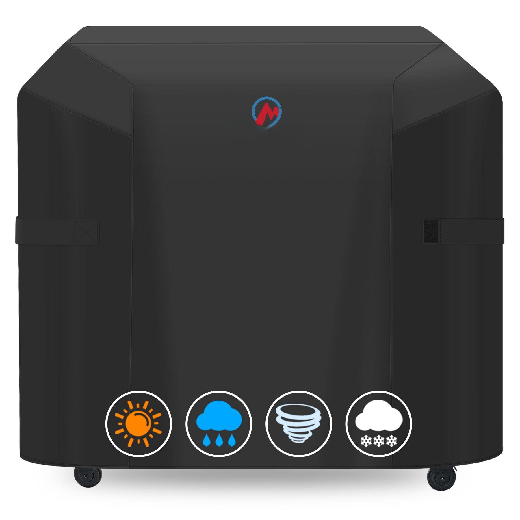 Front. Fabibe - Comnova Grill Cover For Traeger Pro 22 575 Series - 600d Wood Pellet Waterproof Heavy Duty Bbq Treager 22 575 Z Grill... - Black - Fit Traeger Flatrock.