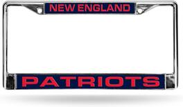 Rico Industries - New England Football Patriots Chrome Metal License Plate Frame Holder - Multi