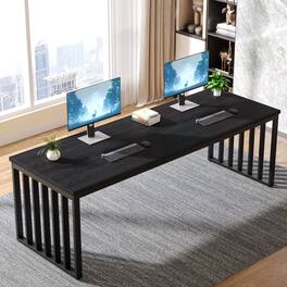 Tribesigns - Office Computer Desk with Engineered Wood Construction, for Computer Work, Writing and Study in Home Offices - Black