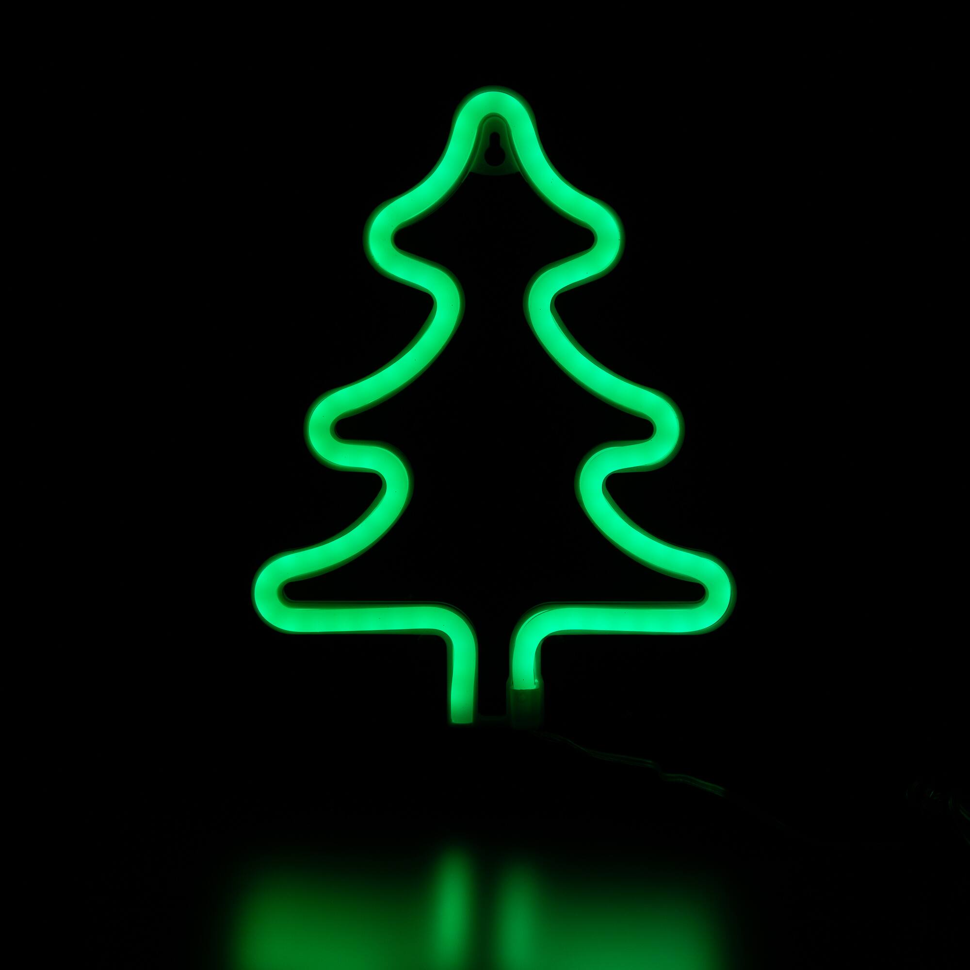 Alt View 3. Northlight - LED Christmas Tree Neon Lighted Decoration - 9.5" - Green - Green.