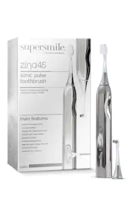 SuperSmile - Zina45™ Sonic Pulse Toothbrush with Case - Chrome Silver