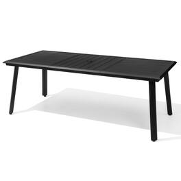 Crestlive Products - Patio Aluminum Dining Table with Umbrella Hole - Black