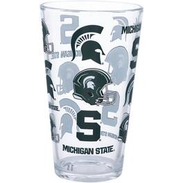 The Memory Company - Michigan State Spartans 16oz. Allover Print Pint Glass - Multicolor