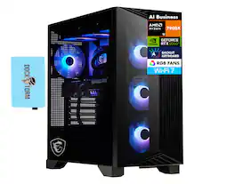 MSI - Aegis ZS2 Desktop PC (AMD Ryzen 9 7900X, 32GB DDR5, 1TB SSD, GeForce RTX 5060 Ti, Win 11 Home) w/USB Hub - Black