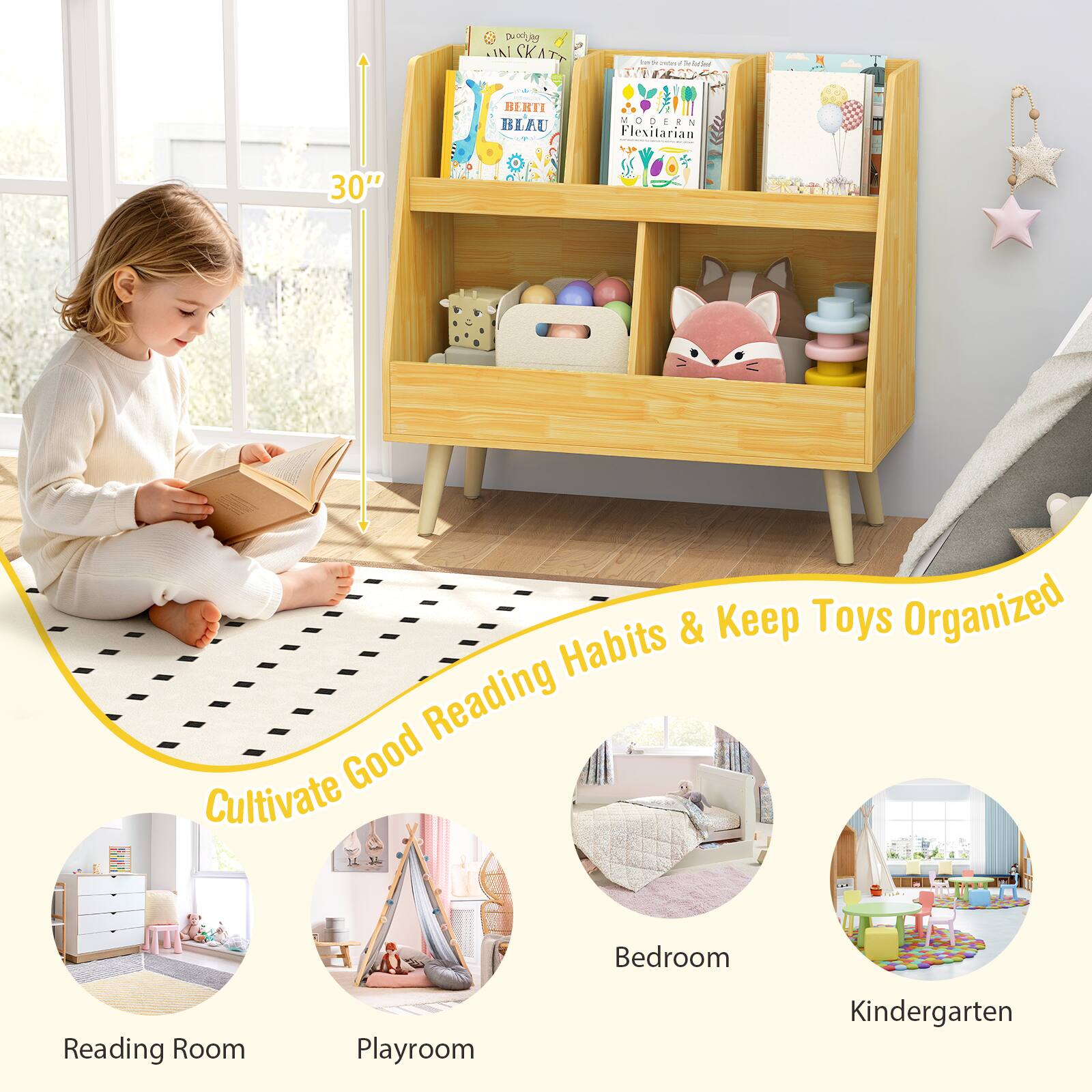 30" N AICKAT HERTI I BLAU

horc coee iburer

4C - MODEAN O N

Flexitarian Habits & Keep Toys Organized

Reading Good Cultivate Bedroom Reading Room Playroom Kindergarten