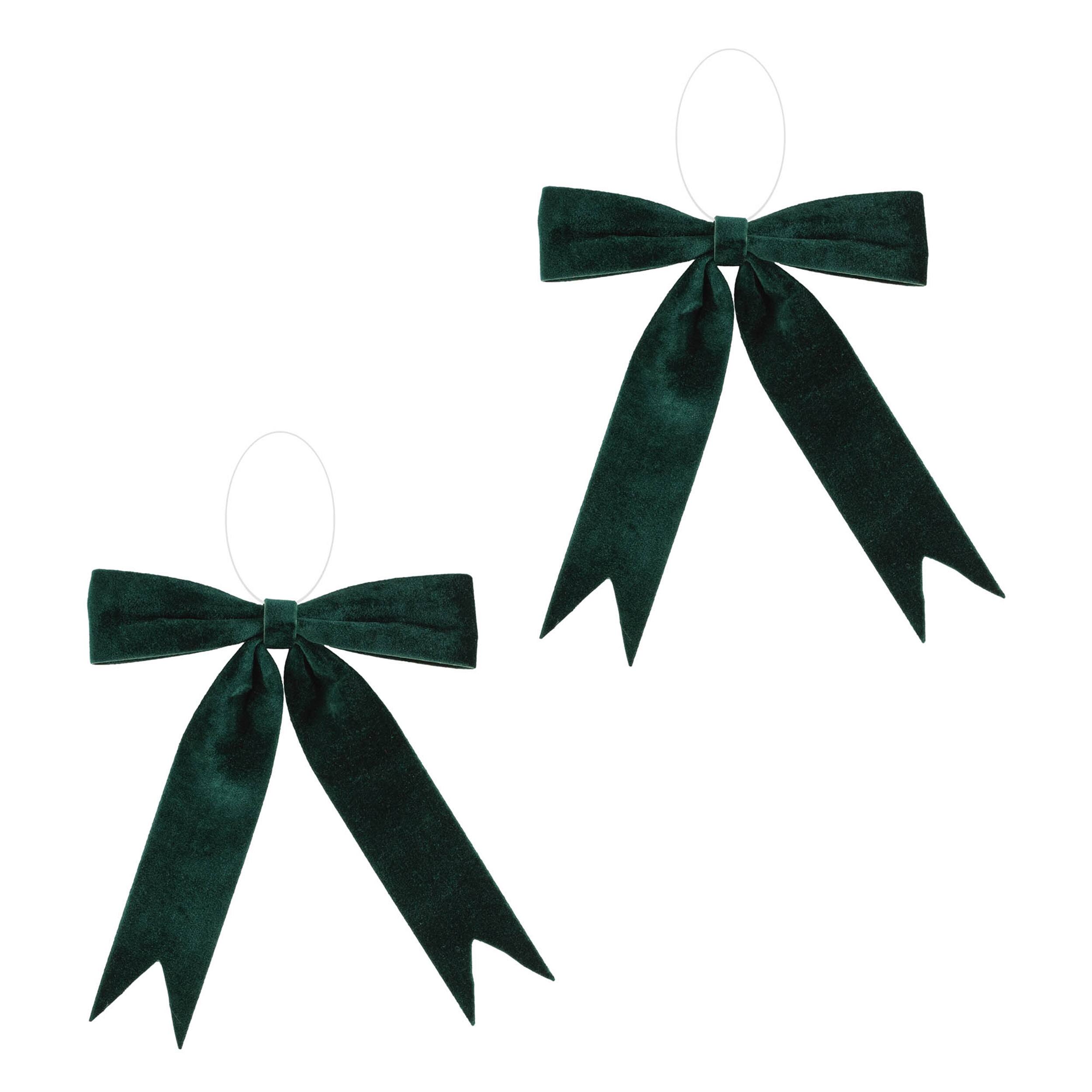 Angle. BreeBe - Emerald Green Holiday Bow (Set of 2) - Green.