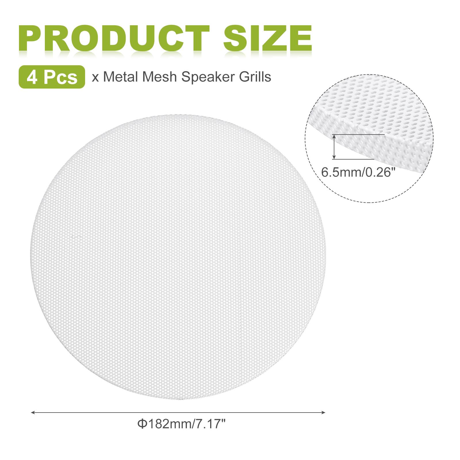 PRODUCT SIZE  
4 Pcs x Metal Mesh Speaker Grills  
6.5mm/0.26"  
182mm/7.17"