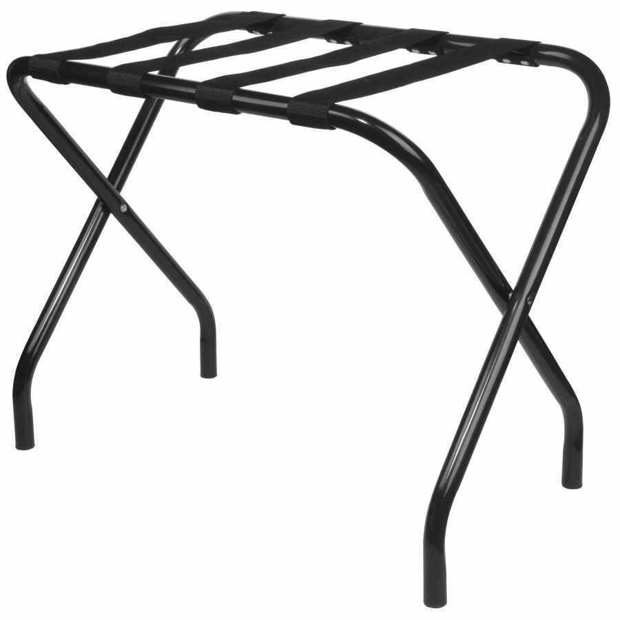 Front. Kings Brand Furniture - Kings Brand Furniture Foldable Luggage Rack with Straps Heavy Duty Suitcase Stand - Black.