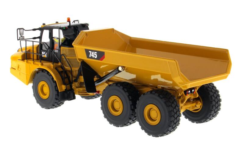 Alt View 2. Diecast Masters - CAT Caterpillar 745 Articulated Dump Truck with Removable Operator "High Line" Series 1/50 Model by Diecast Masters.