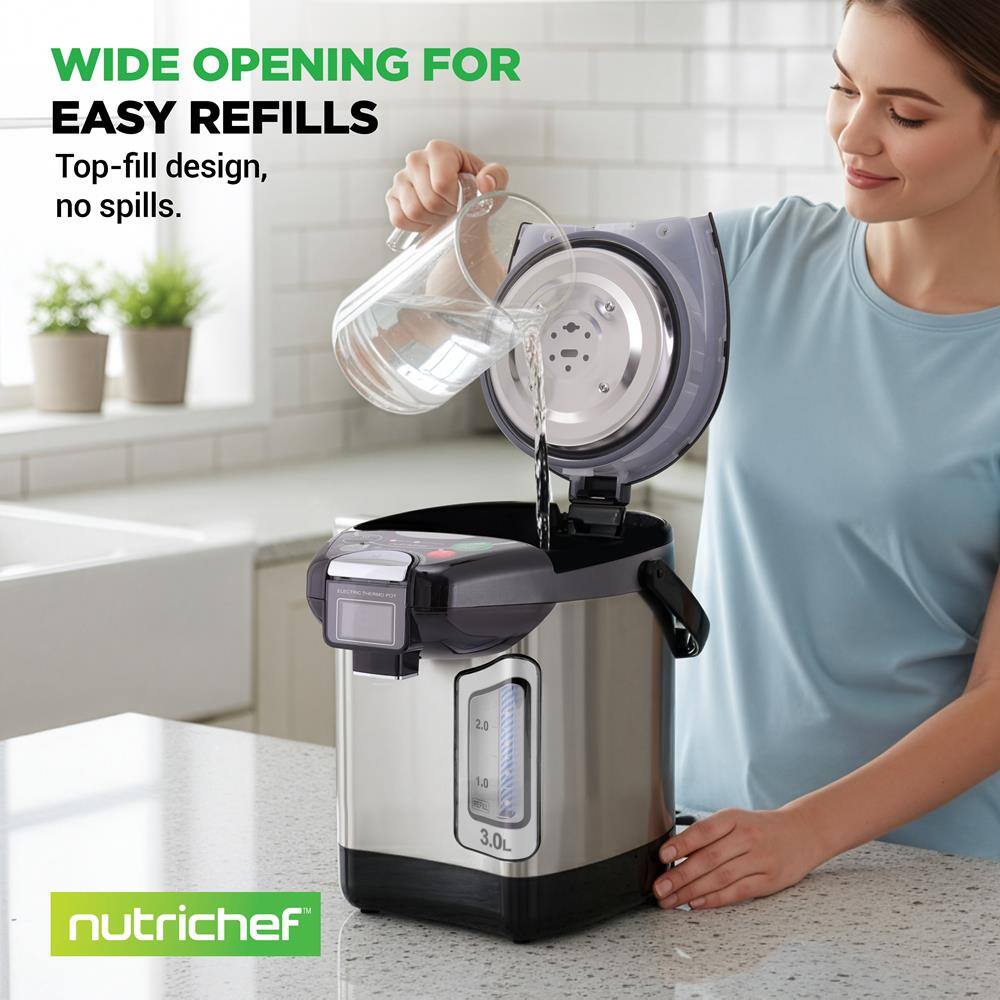 WIDE OPENING FOR EASY REFILLS  
Top-fill design, no spills.  

2.0 1.0 3.0L  

nutrichef