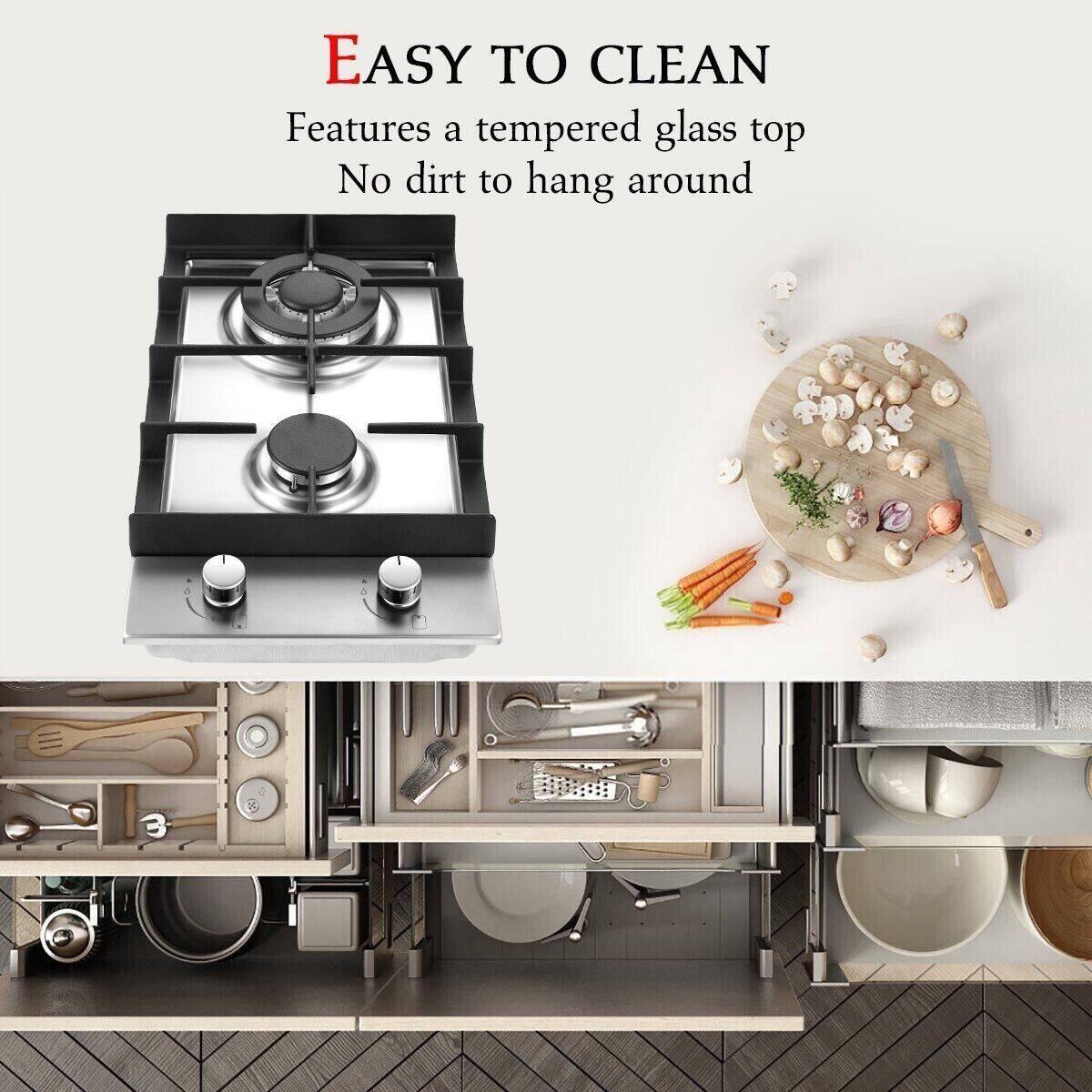 EASY TO CLEAN  
Features a tempered glass top  
No dirt to hang around