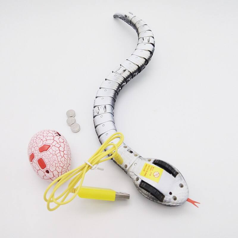 Topteng USB Rechargeable Remote Control Rattlesnake Toy Real Slithering ...