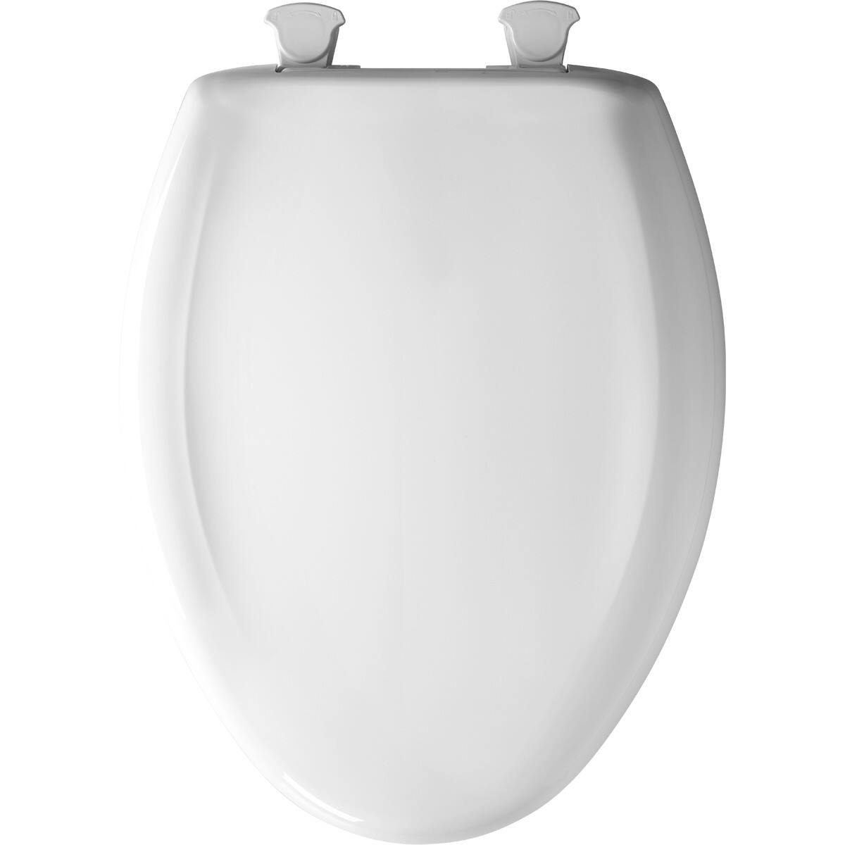 Angle. BEMIS - Bemis Elongated Plastic Toilet Seat in Crane White Seat Fastening System, EasyClean and  WhisperClose Hinge - Crane White.