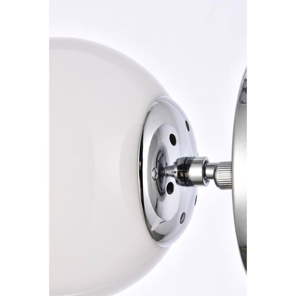 Alt View 1. Living District - Mimi six inch dual flush mount and bath sconce in chrome with frosted glass - Chrome And Frosted White.