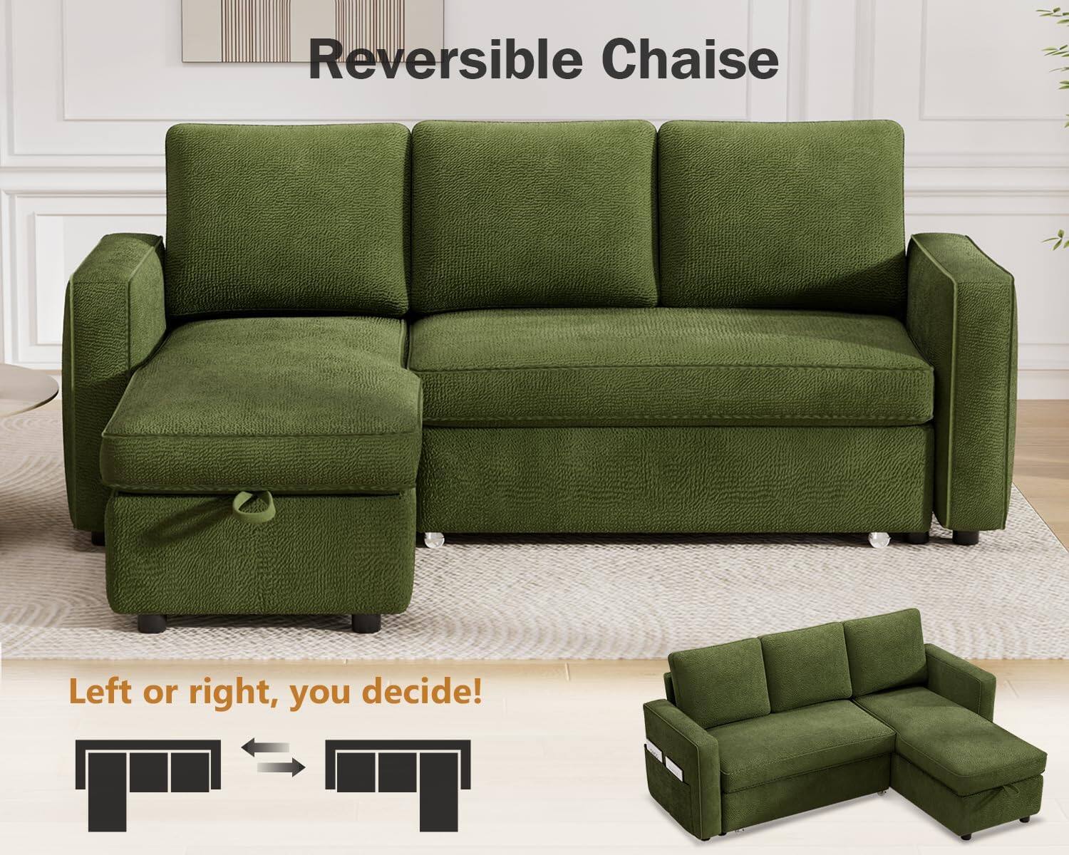 Reversible Chaise

Left or right, you decide!