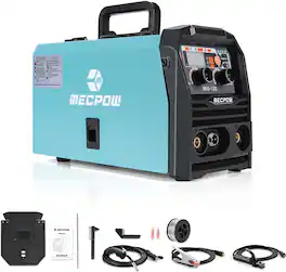 Mecpow - MIG-120 120A 3-in-1 MIG/MMA/Lift TIG Welder, Gasless Flux Core, Dual Voltage 110/220V, Portable Inverter Welding Machine - Blue