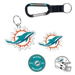 WinCraft - Miami Dolphins 5-Pack Key Ring and Fridge Magnet Set - Multicolor