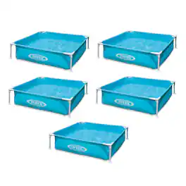 Intex - Mini Frame Kiddie 4ft x 4ft x 12in Beginner Frame Swimming Pool (5 Pack)