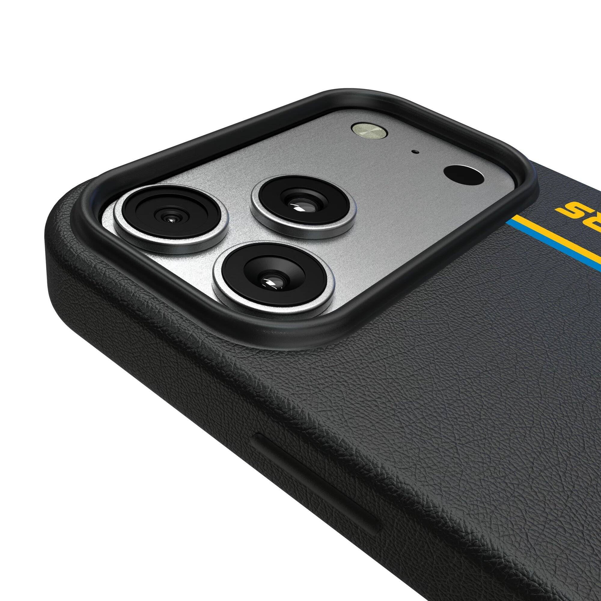 Alt View 2. Keyscaper - Los Angeles Chargers iPhone Magnetic Bump Case - 16 Pro - Black.