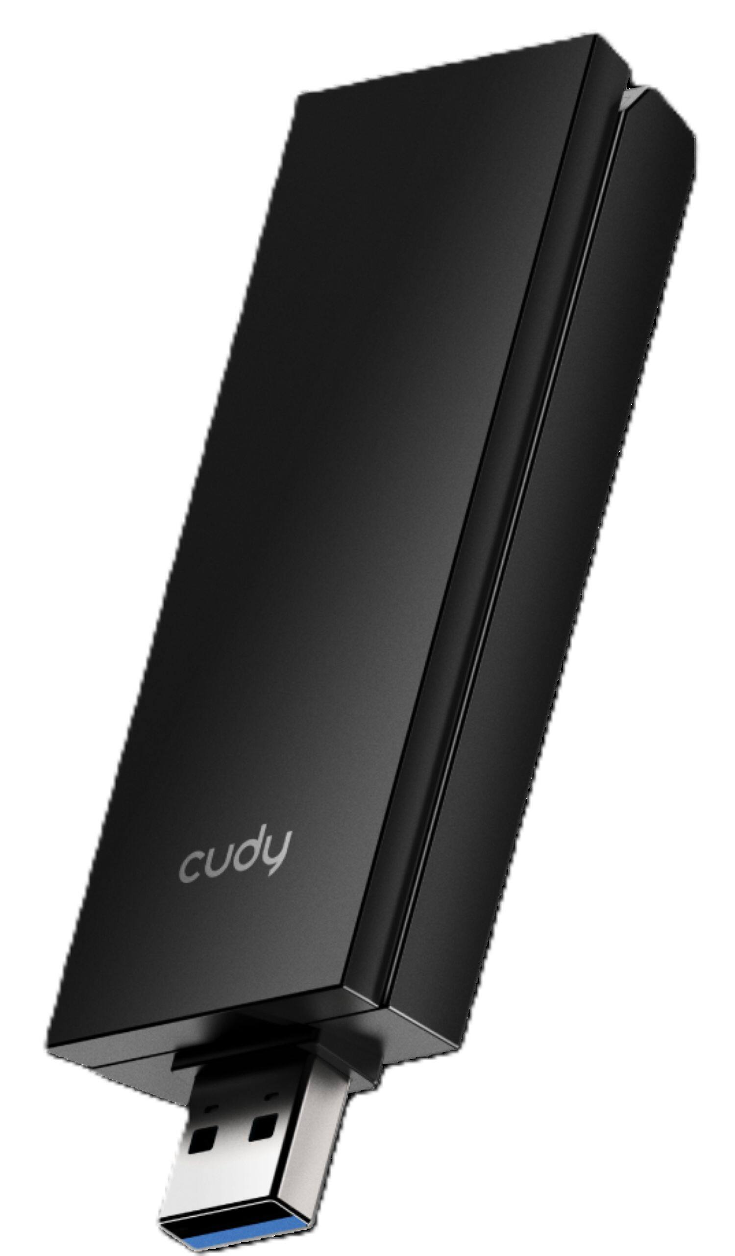 Back. Cudy - BE6500 Tir-Band Wi-Fi 7 USB 3.0 Adapter, 802.11be/ax/ac/a/b/g/n, 2880Mbps at 6GHz, 2880Mbps at 5Ghz, 688Mbps at 2.4GHz - Black.