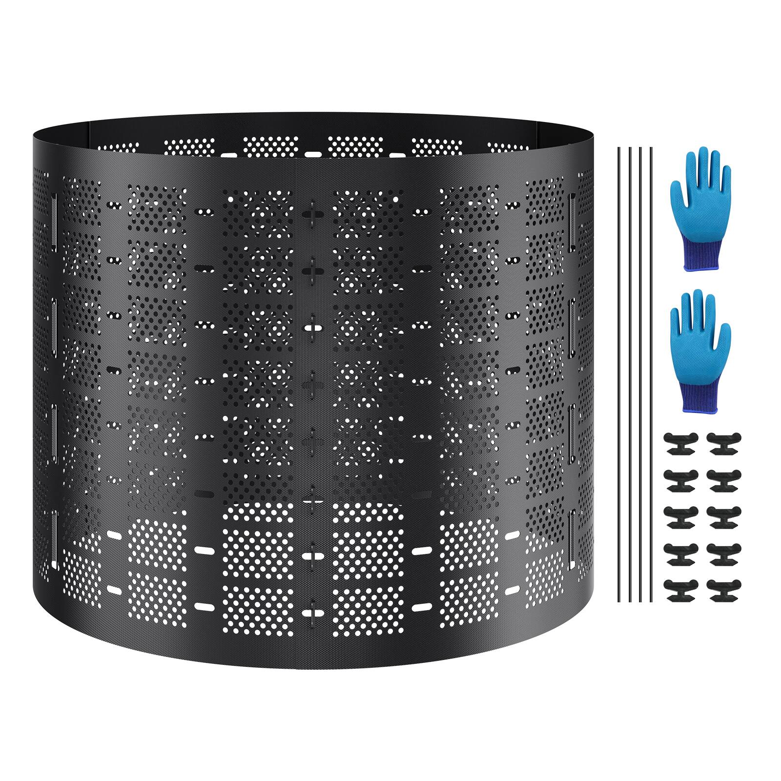 Alt View 5. VEVOR - Compost Bin 220 Gallon, Outdoor Expandable Composter, Easy to Setup & Large Capacity Composting Bin, Fertile Soil - Black.