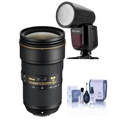 Bundle - Nikon - 24-70mm f/2.8E ED-IF AF-S VR NIKKOR Lens w/Zoom Li-on X R2 Flash Kit