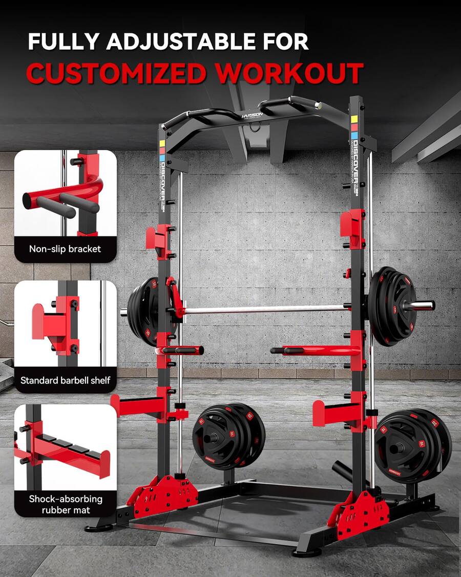 HARISON Multifunction Squat Rack for Home Gym, Power Cage with Pull Up ...