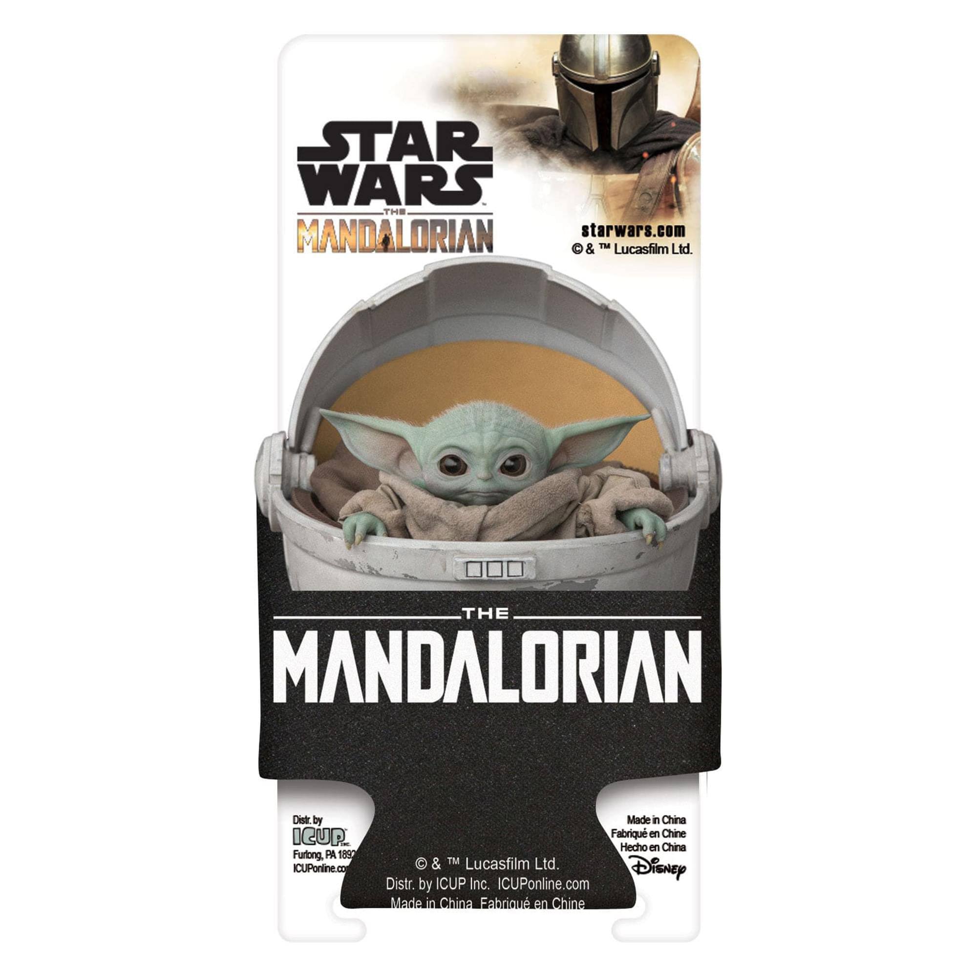 Sure, here is the corrected and grouped text from the image:

---

**STAR WARS**  
**THE MANDALORIAN**

starwars.com  
© & ™ Lucasfilm Ltd.

---

**THE MANDALORIAN**

---

**Distr. by**  
ICUP  
Furtong, PA 1892  
ICUPonline.com

---

**Made in China**  
Fabriqué en Chine  
Hecho en China

---

**© & ™ Lucasfilm Ltd.**  
Disney  
Distr. by ICUP Inc.  
ICUPonline.com  
Made in China  
Fabriqué en Chine  
Hecho en China

---