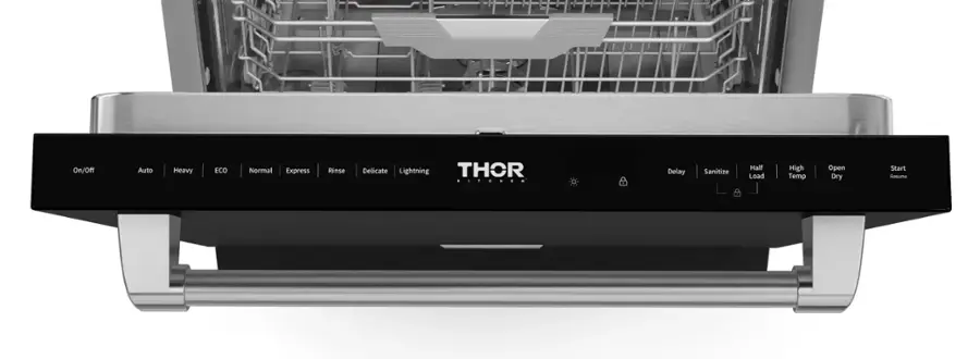On/Off Auto Heavy ECO Normal Express Rinse Delicate Lightning THOR Delay Sanitize Half Load High Temp Open Dry Start Resume