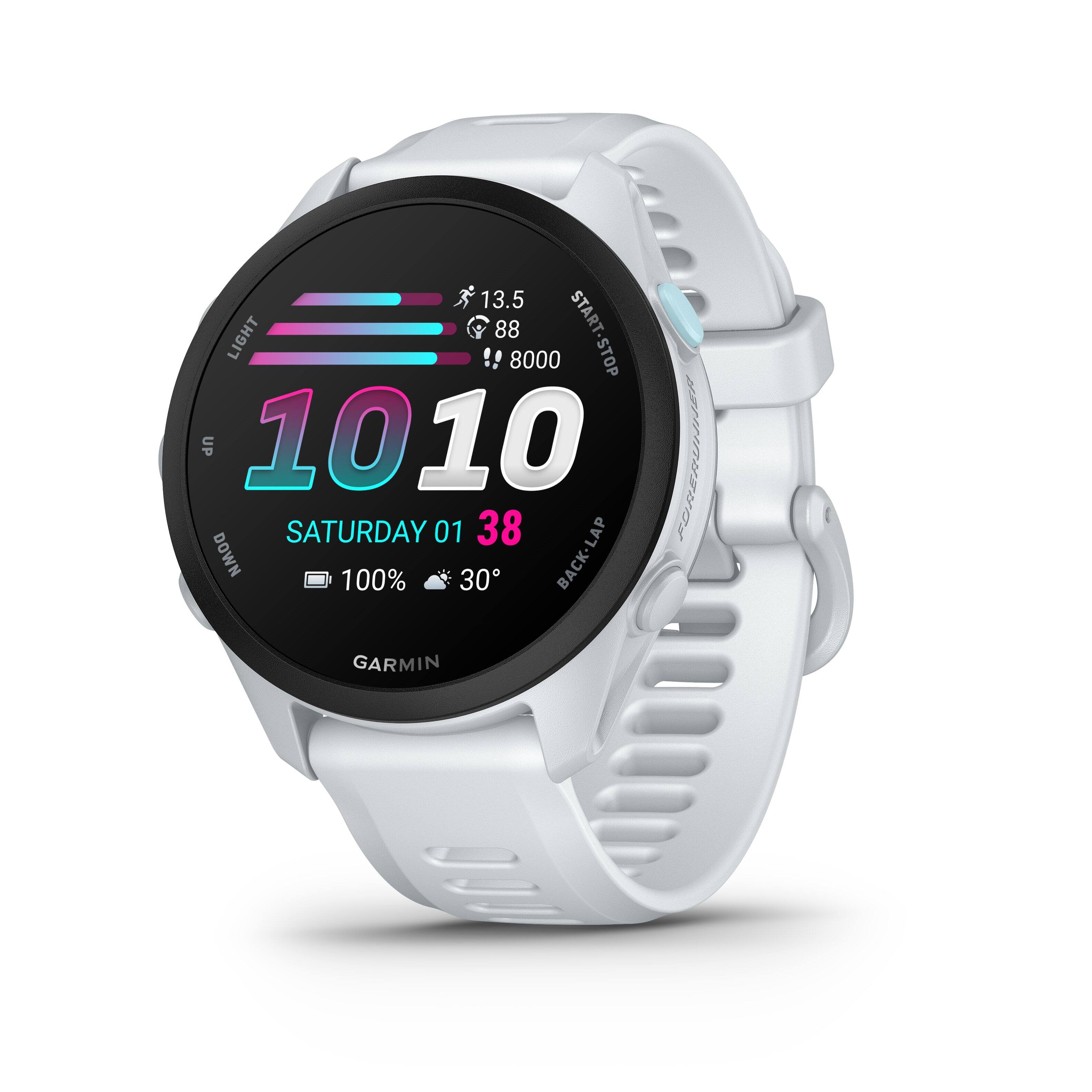 13.5 LIGHT 88 START-STOP 8000 STOP UP 1010 O SATURDAY 01 38 LAP DOWN 100% 30 BACK-LAP GARMIN