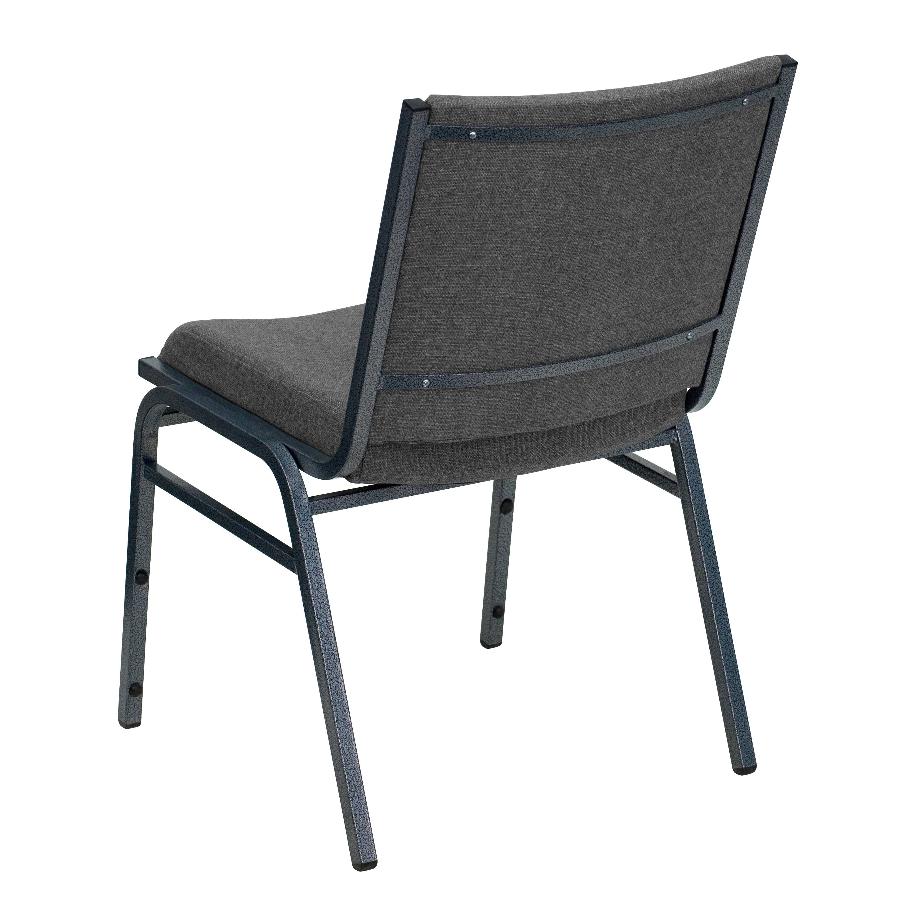 Alt View 4. Emma + Oliver - Heavy Duty Reception/Guest Stack Chair - Gray Fabric.