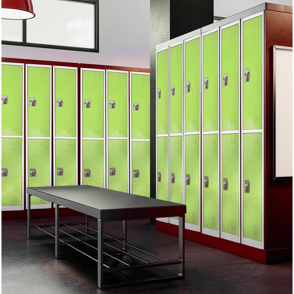Alt View 1. AdirOffice - Storage Locker 629-Series 72" H 2-Tier Steel Key Lock 2-Shelf Locker with Key Lock - Green.
