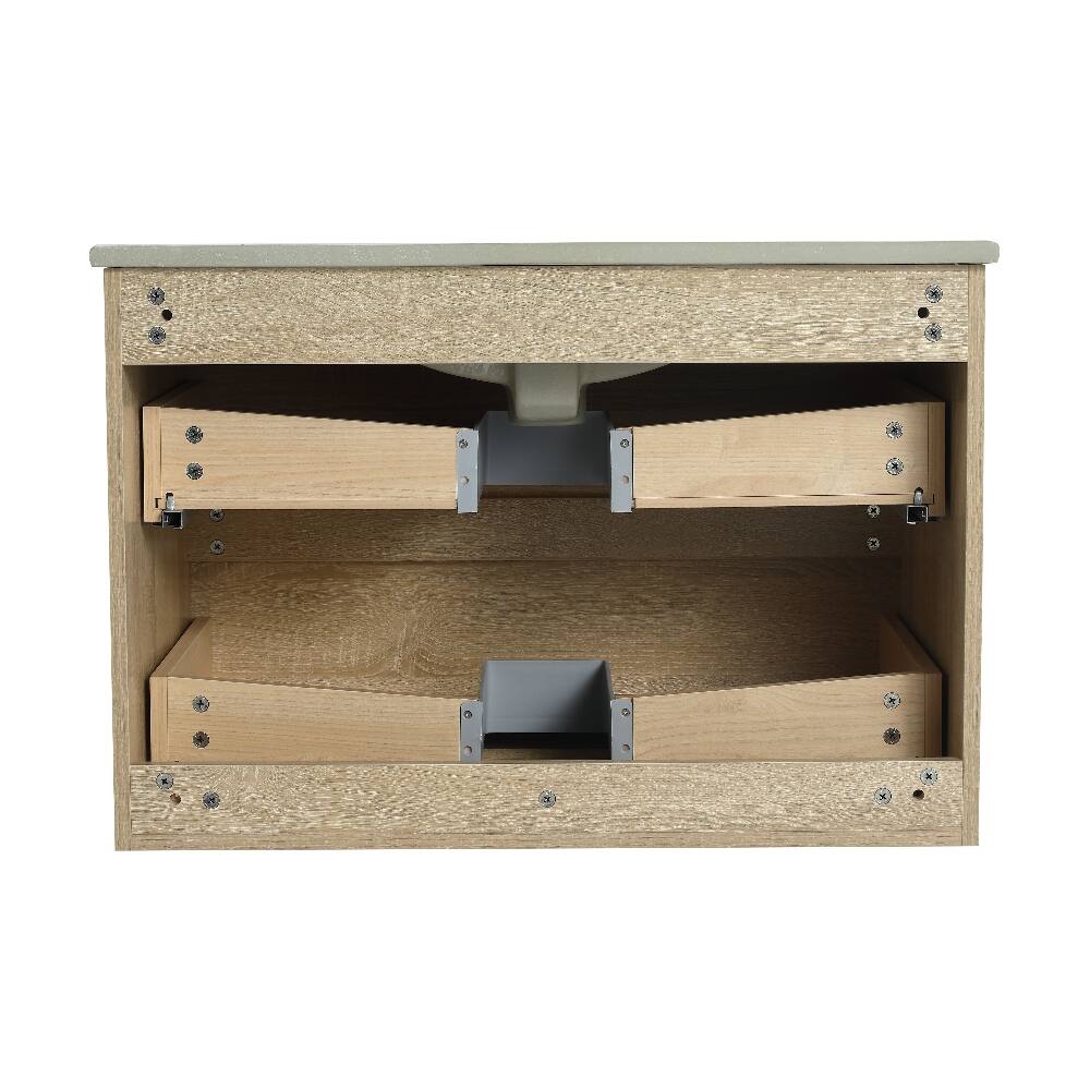 Alt View 10. Loheer - Loheer 30 inch wall mounted bathroom vanity Light Oak Plywood Base Only - Light Oak.