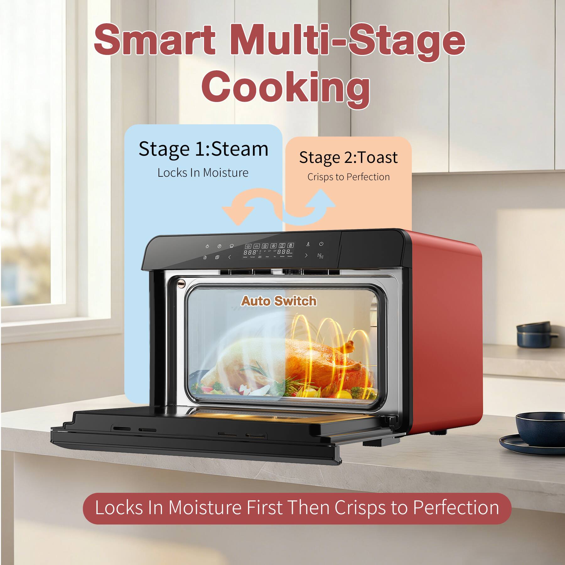 Robam R Box 0.8cu.ft Countertop Toaster Oven with Steam, Air Fry