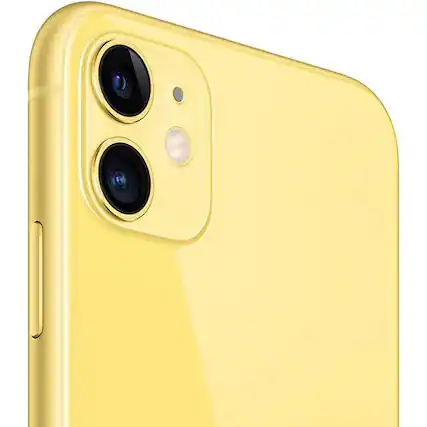 Front. Apple - iPhone 11 A2111 (Fully Unlocked) 256GB w/ Pre-Installed Tempered Glass - Yellow.